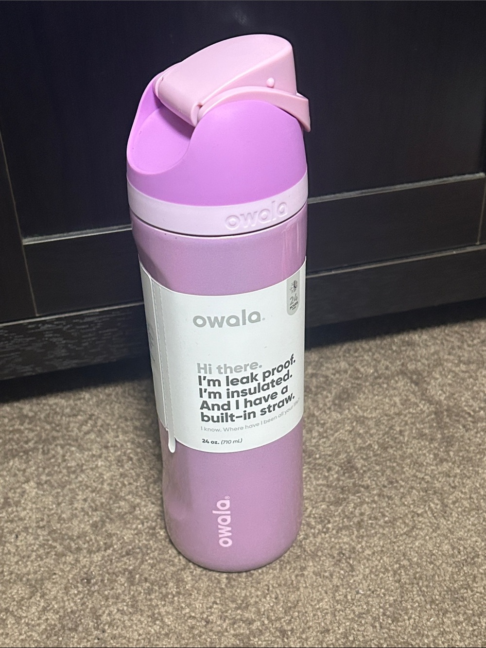 Owala Insulated Leak-Proof Water Bottle with Built-In Straw - Pink and purple